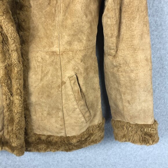 VINTAGE Y2K Xhilaration Suede Genuine Leather Faux Fur Penny Lane Medium - Picture 4 of 7